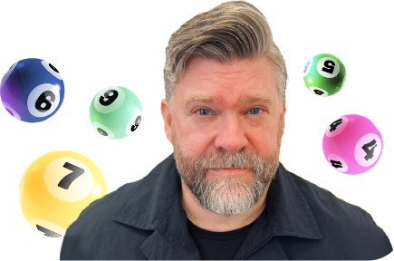 Man with lottery balls