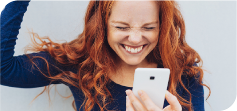 Happy lady on a phone